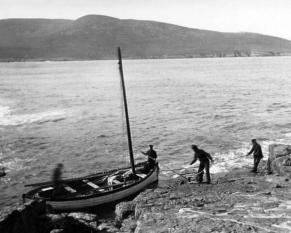 Fishermen returning from Barra Head, Scotland