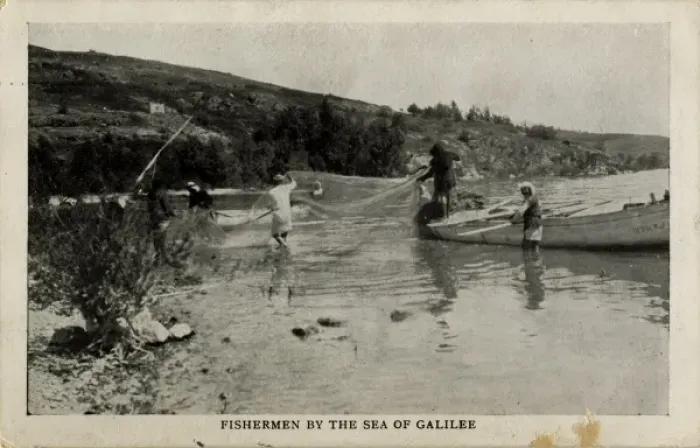 Framed Print : Fishermen by the Sea of Galilee, Palestine Framed Print : Fishermen by the Sea of Galilee, Palestine