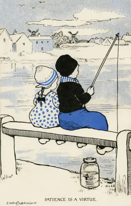 Framed Print : Fishing. Patience is a virtue. Dutch boy and girl fishing, hoping for a catch Framed Print : Fishing. Patience is a virtue. Dutch boy and girl fishing, hoping for a catch
