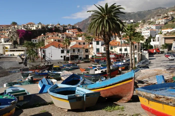 Framed Print : Fishing boats at Camara de Lobos, Madeira Framed Print : Fishing boats at Camara de Lobos, Madeira