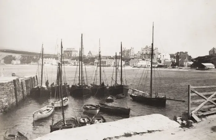 Framed Print : Fishing boats in the harbour, Port Erin, Isle of Man