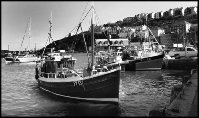 Framed Print : Fishing boats in Mevacissey harbour Cornwall UK Framed Print : Fishing boats in Mevacissey harbour Cornwall UK