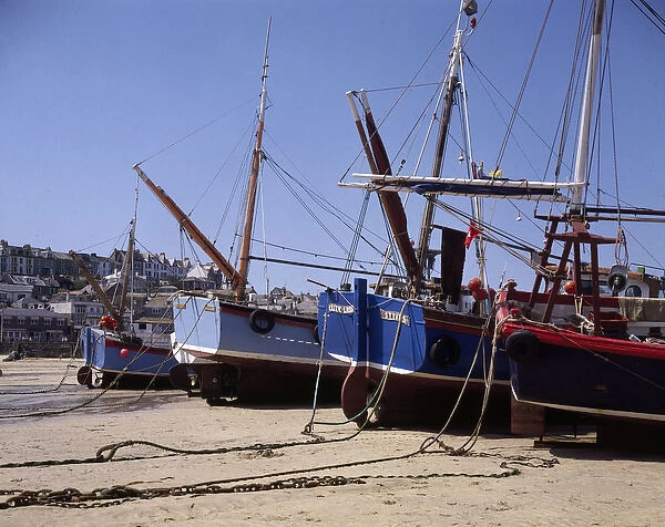 Fishing boats in St Ives harbour, Cornwall