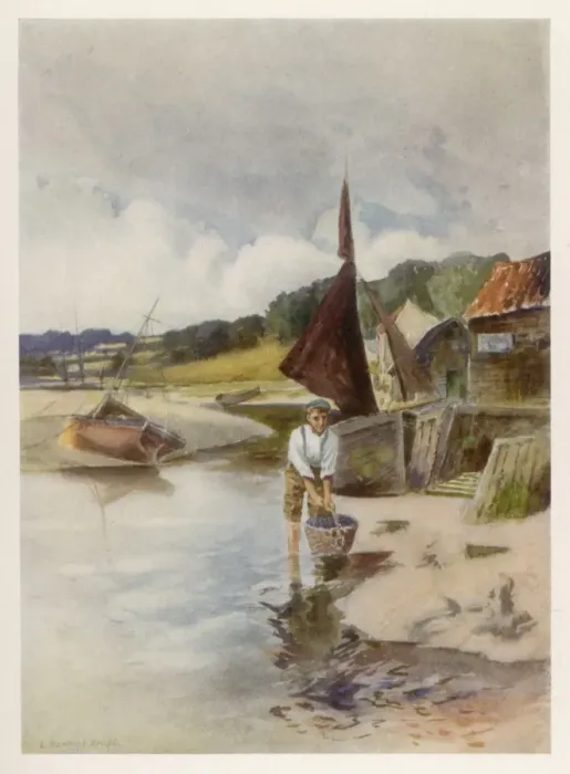 Framed Print : Fishing for Cockles / 1909 Framed Print : Fishing for Cockles / 1909