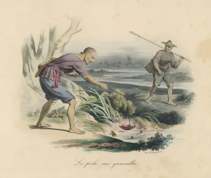 Framed Print : Fishing for Frogs / China Framed Print : Fishing for Frogs / China