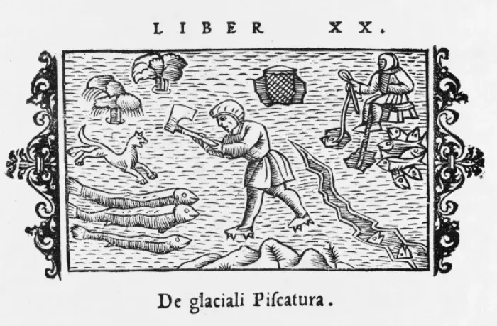 Framed Print : Fishing through Ice / 1555 Framed Print : Fishing through Ice / 1555