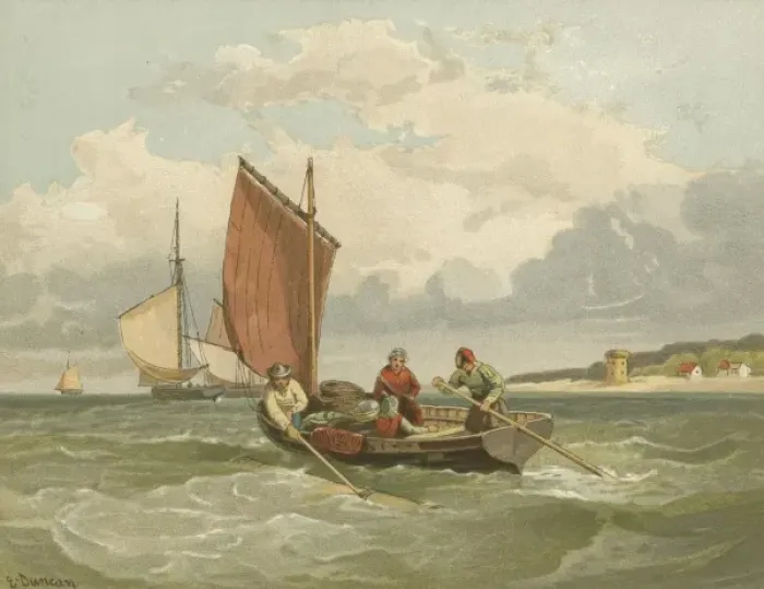 Framed Print : Fishing Off Jersey Framed Print : Fishing Off Jersey
