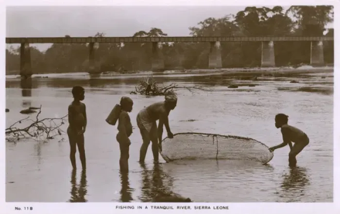 Framed Print : Fishing in a river, Sierra Leone, West Africa Framed Print : Fishing in a river, Sierra Leone, West Africa