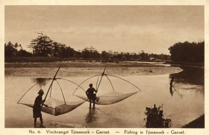 Framed Print : Fishing in Tjimanoek - Garoet, Indonesia Framed Print : Fishing in Tjimanoek - Garoet, Indonesia