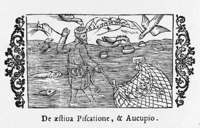 Framed Print : Fishing / Wading / 1555 Framed Print : Fishing / Wading / 1555
