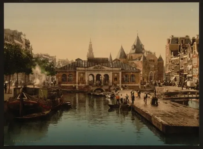 Framed Print : Fishmarket and bourse (i. e. weighing house), Amsterdam, Holl Framed Print : Fishmarket and bourse (i. e. weighing house), Amsterdam, Holl