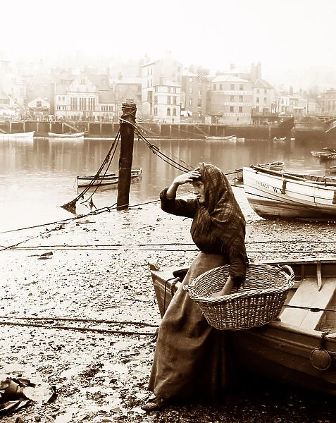 Fishwife waiting for her husband to return, Whitby
