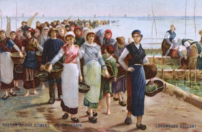 Framed Print : Fishwives - Brittany, France Framed Print : Fishwives - Brittany, France