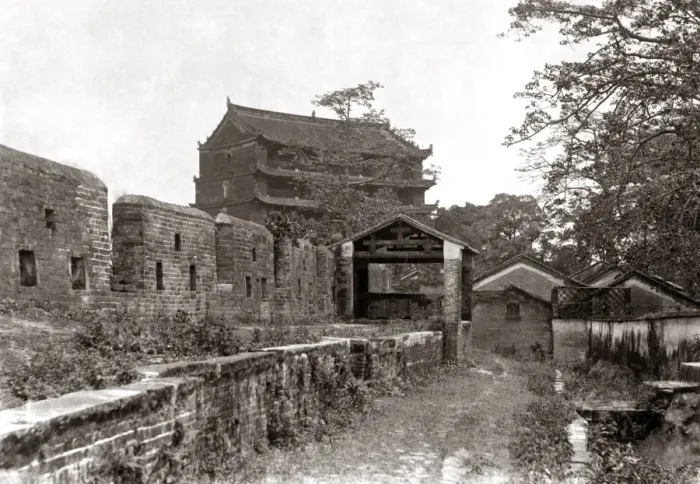 Framed Print : Five-storied pagoda, Canton, China circa 1880s Framed Print : Five-storied pagoda, Canton, China circa 1880s