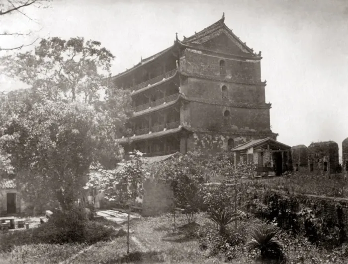 Framed Print : Five-storied pagoda, Canton, China circa 1880s Framed Print : Five-storied pagoda, Canton, China circa 1880s