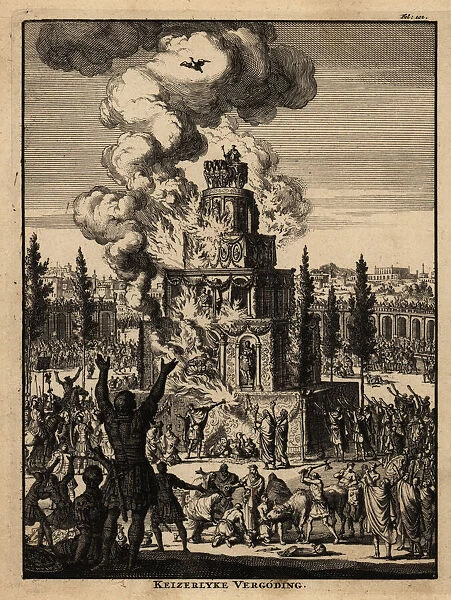 Five-story funeral pyre for a Roman Emperor in Rome