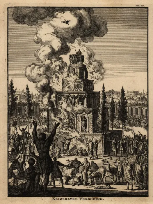 Framed Print : Five-story funeral pyre for a Roman Emperor in Rome Framed Print : Five-story funeral pyre for a Roman Emperor in Rome