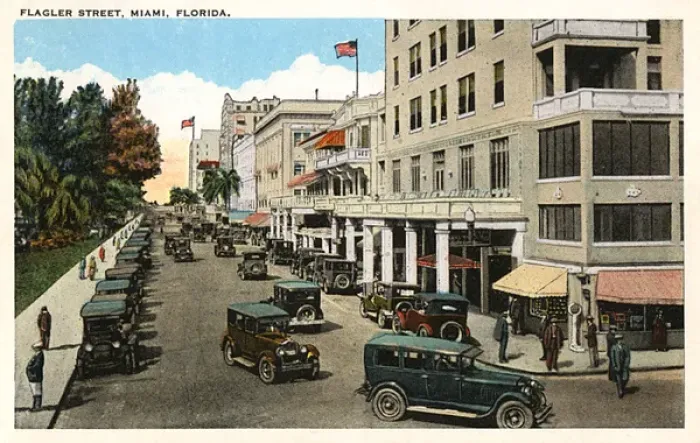 Framed Print : Flagler Street, Miami, Florida, USA Framed Print : Flagler Street, Miami, Florida, USA