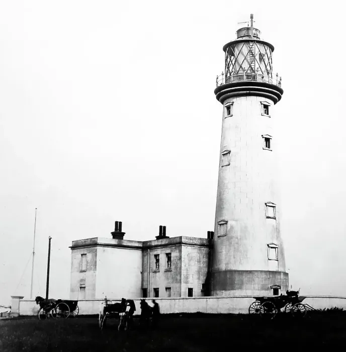 Framed Print : Flamborough Head Lighthouse, Victorian period Framed Print : Flamborough Head Lighthouse, Victorian period