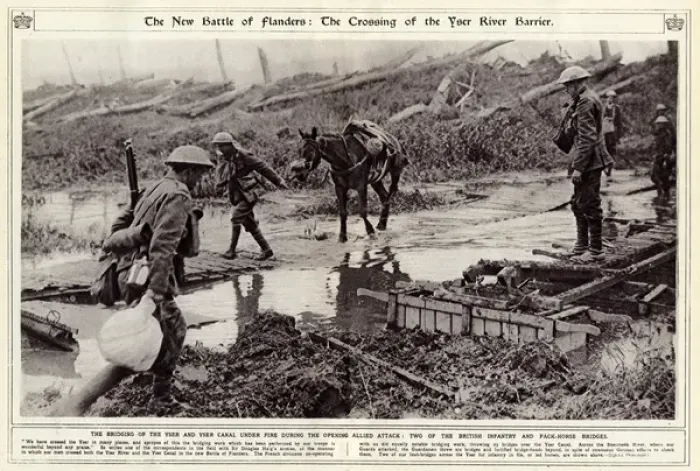 Framed Print : Flanders: Crossing of Yser river barrier Framed Print : Flanders: Crossing of Yser river barrier