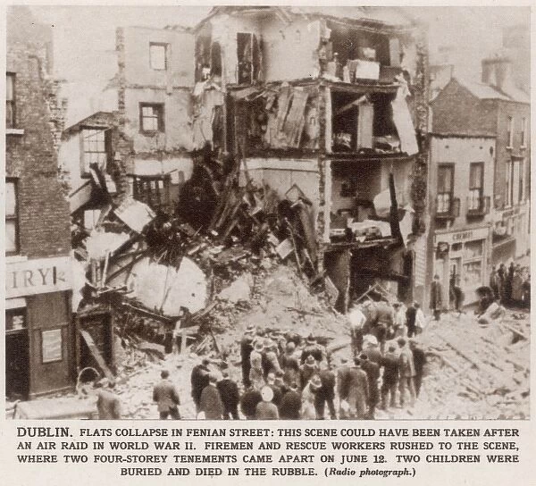 Flats collapse in a Fenian Street, 1963