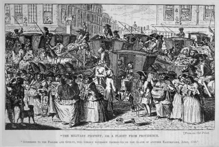Framed Print : Fleeing Earthquake 1750 Framed Print : Fleeing Earthquake 1750