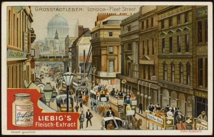 Framed Print : Fleet Street (Liebig) Framed Print : Fleet Street (Liebig)