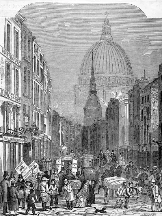 Framed Print : Fleet Street, London, c. 1848 Framed Print : Fleet Street, London, c. 1848