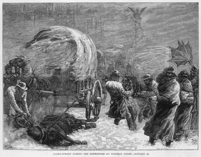 Framed Print : Fleet Street Snowstorm Framed Print : Fleet Street Snowstorm