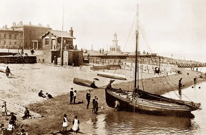 Framed Print : Fleetwood Beach early 1900s Framed Print : Fleetwood Beach early 1900s