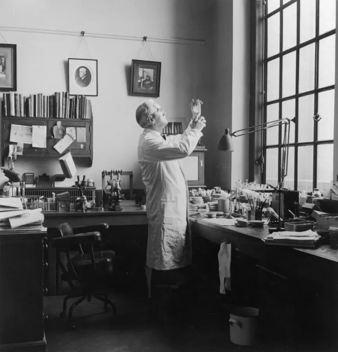 Framed Print : Fleming in his Lab / Photo Framed Print : Fleming in his Lab / Photo