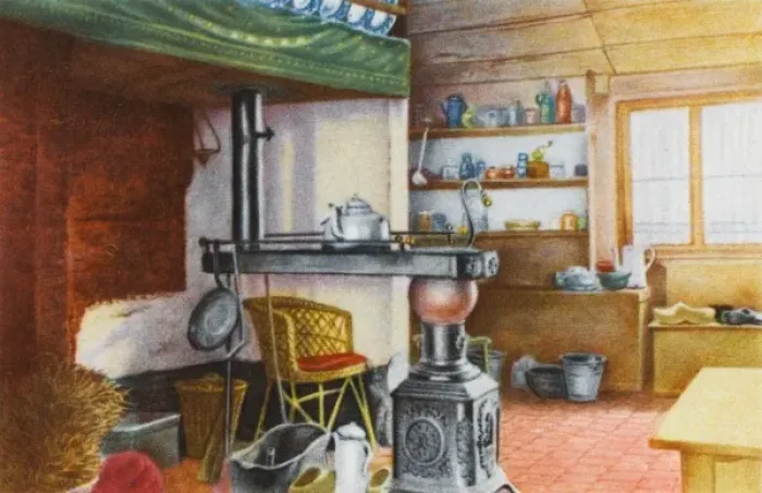 Framed Print : Flemish Kitchen 1950 Framed Print : Flemish Kitchen 1950