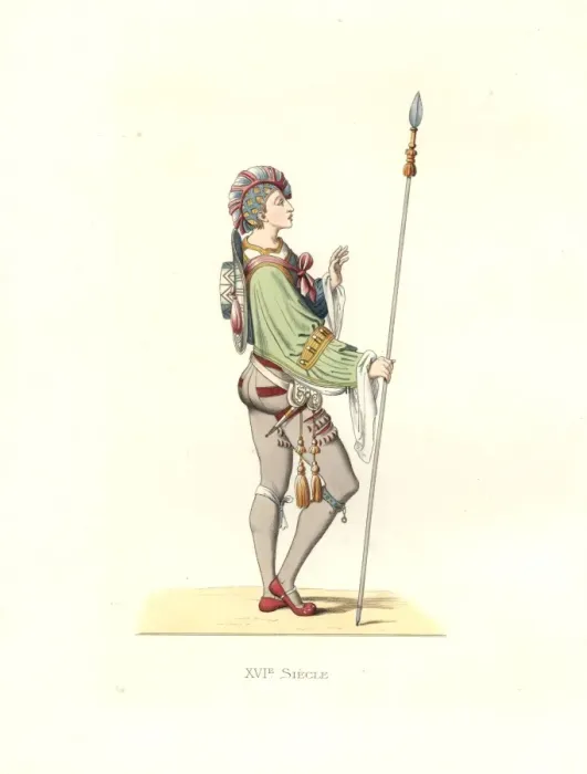 Framed Print : Flemish military attendant, 16th century Framed Print : Flemish military attendant, 16th century