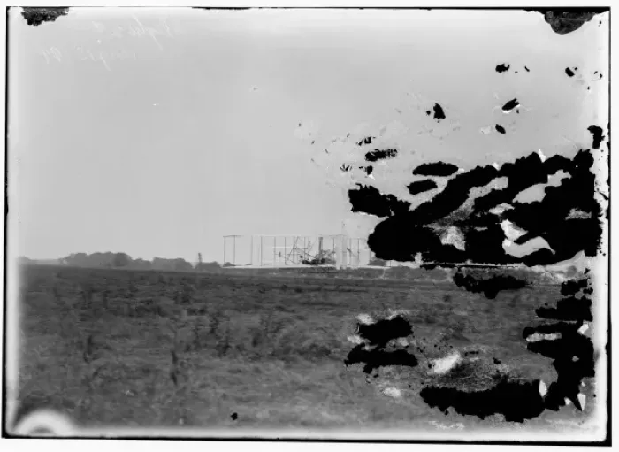 Framed Print : Flight 29: machine close to the ground, Orville piloting, co Framed Print : Flight 29: machine close to the ground, Orville piloting, co