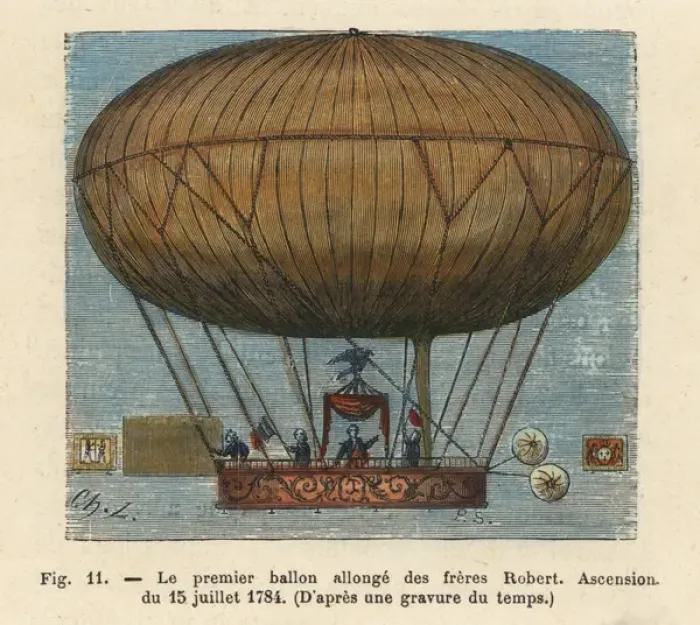 Framed Print : Flight of a dirigible hydrogen balloon by Framed Print : Flight of a dirigible hydrogen balloon by
