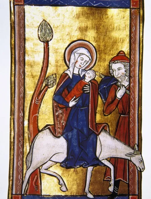 Framed Print : The flight into Egypt. Miniature. 13th century Framed Print : The flight into Egypt. Miniature. 13th century
