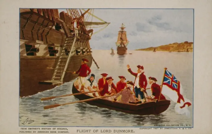 Framed Print : Flight of Lord Dunmore Framed Print : Flight of Lord Dunmore