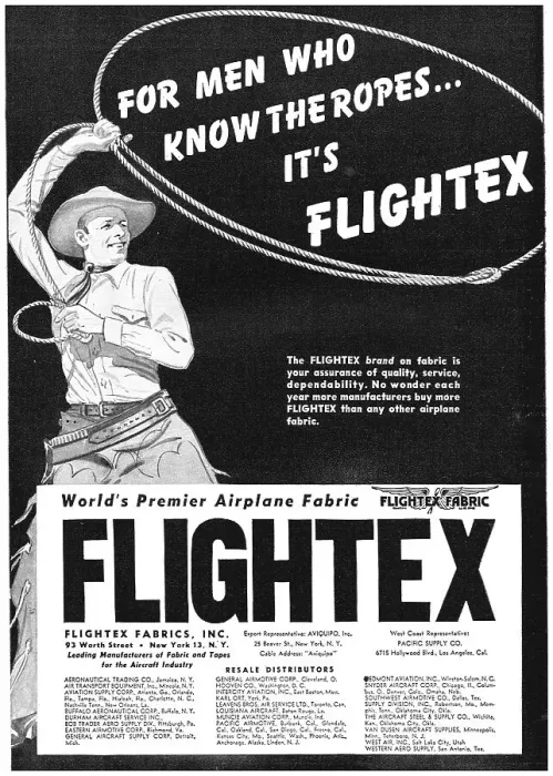 Framed Print : Flightex Aircraft Fabrics 1948 Framed Print : Flightex Aircraft Fabrics 1948