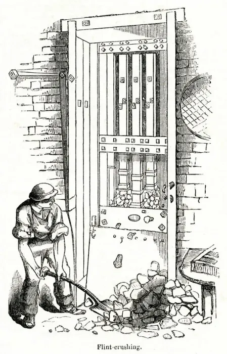 Framed Print : Flint grinding, Staffordshire Potteries 1843
