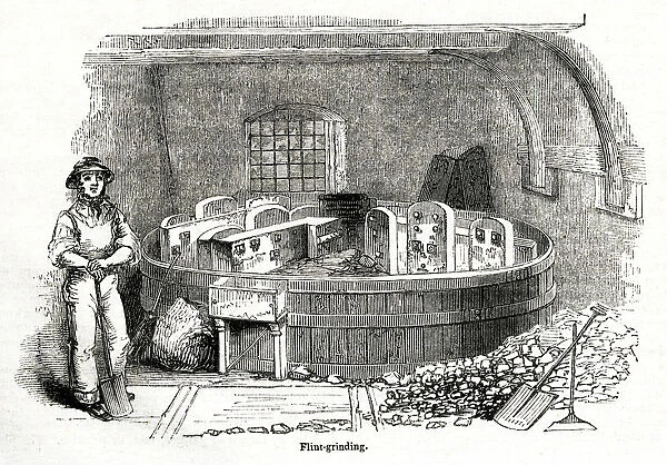 Flint grinding, Staffordshire Potteries 1843