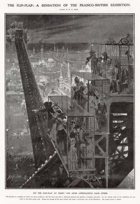 Framed Print : Flip-Flap ride at the Franco-British Exhibition 1908 Framed Print : Flip-Flap ride at the Franco-British Exhibition 1908