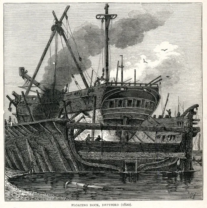Framed Print : Floating dock, Deptford 1820 Framed Print : Floating dock, Deptford 1820