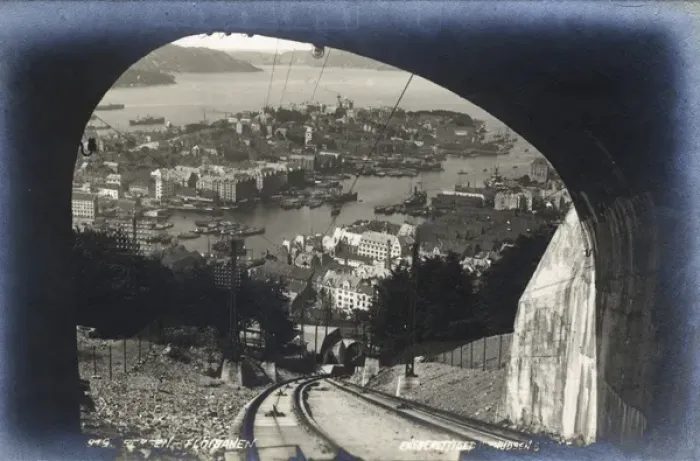 Framed Print : The Floibanen cable car to Mount Floyen, Bergen, Norway Framed Print : The Floibanen cable car to Mount Floyen, Bergen, Norway