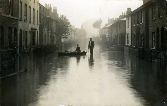 Framed Print : Flooded Street, Thought to be Lowestoft, Suffolk Framed Print : Flooded Street, Thought to be Lowestoft, Suffolk