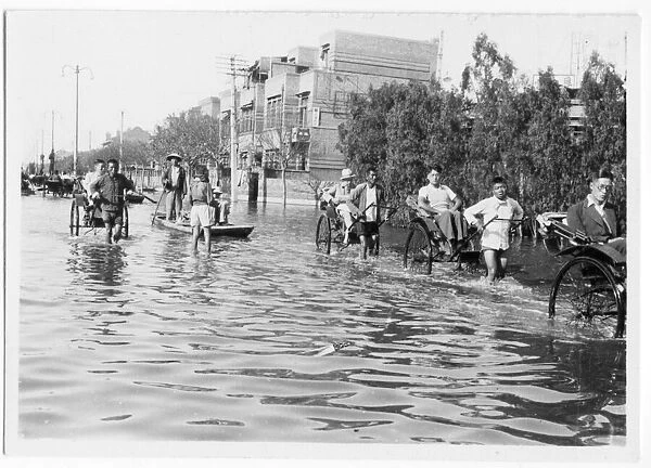 Flooding, flood in Tientsin, Tianjin, China 1939