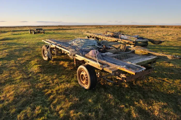 Framed Print : Flookborough shrimp trailers, Morecambe Bay Framed Print : Flookborough shrimp trailers, Morecambe Bay