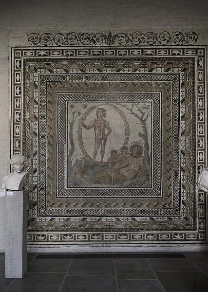 Floor mosaic. About 200 AD. Aion, god of Eternity, surrounde