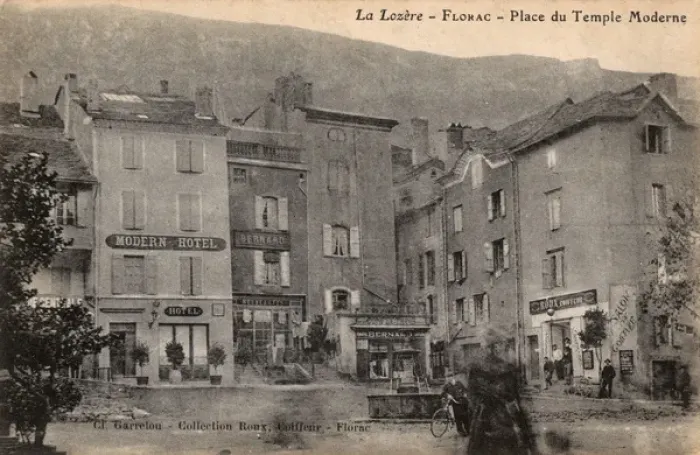 Framed Print : Florac, Lozere, France - Place du Temple Moderne Framed Print : Florac, Lozere, France - Place du Temple Moderne
