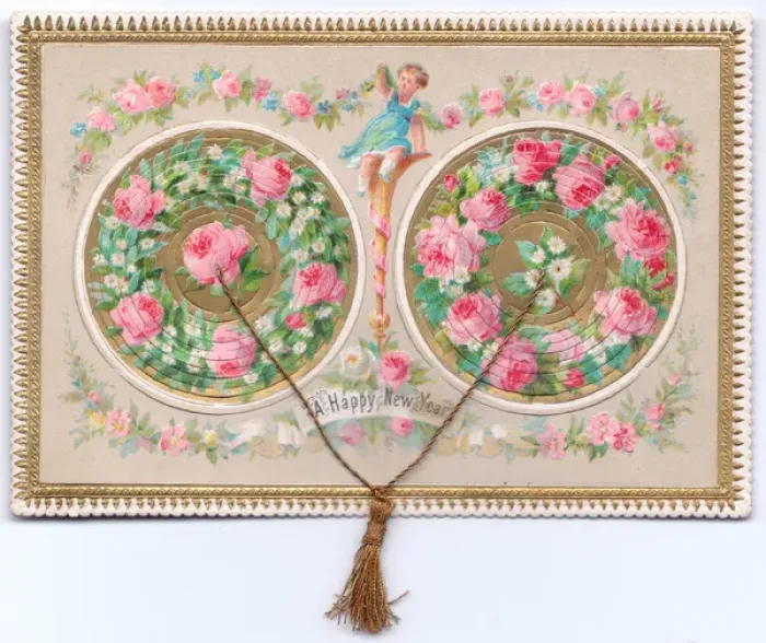 Framed Print : Floral design on a New Year card Framed Print : Floral design on a New Year card