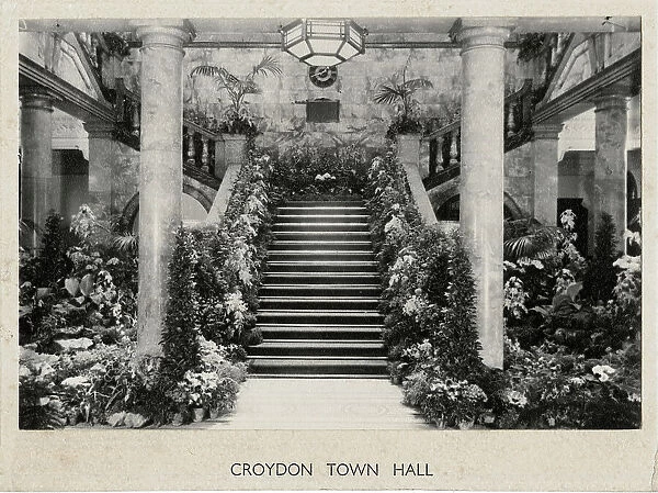 Floral display, Interior of Croydon Town Hall, Surrey